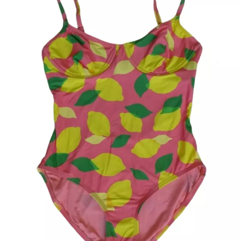 Kate Spade Cut-Out Back One Piece Underwired Swimsuit Lemon